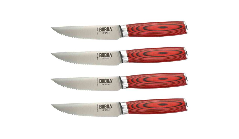 BUBBA Complete Kitchen and Steak Knife Set for all your kitchen cutting  needs with G10 Handles, Premium German Stainless Steel and a Parawood Knife