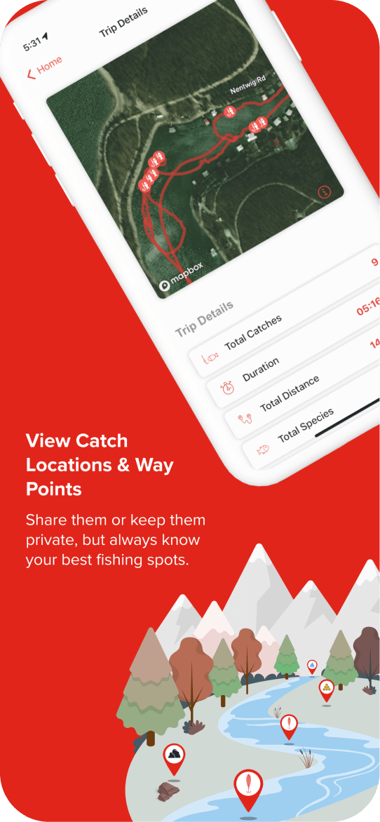 View catch locations and waypoints